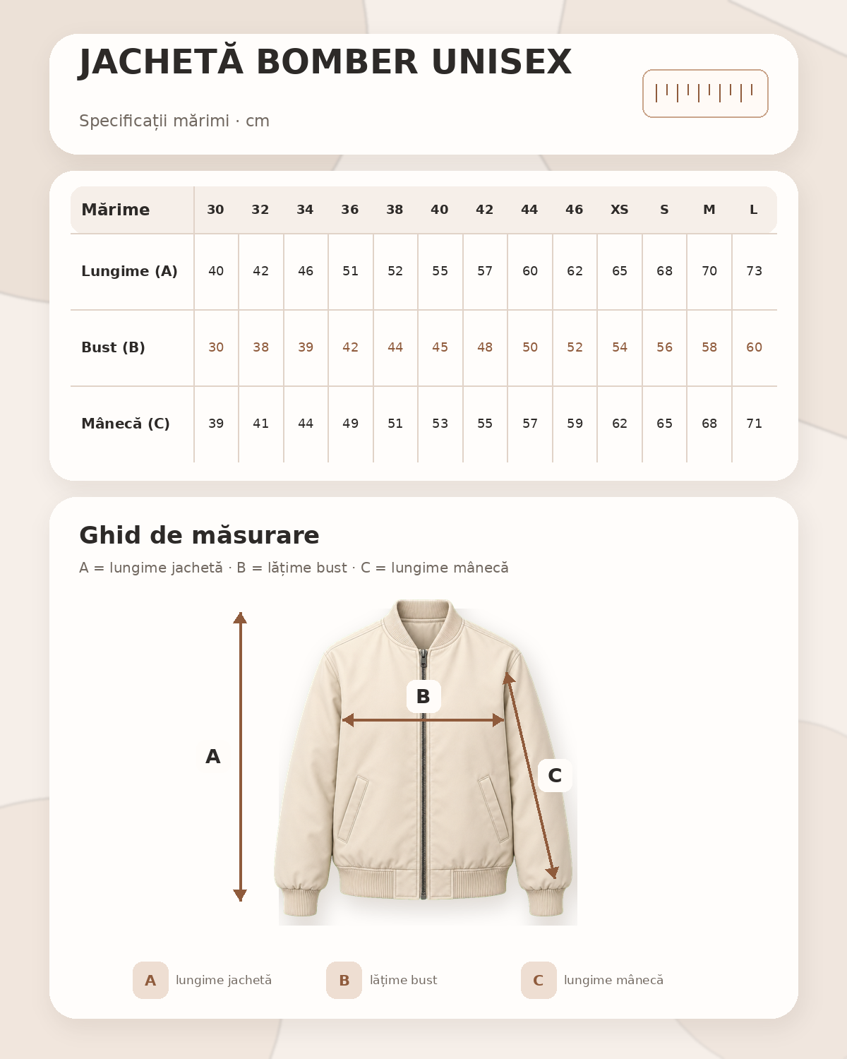 Tabel de mărimi pentru Hanorac Fleece Bleumarin - Liceul Teoretic Mihai Ionescu